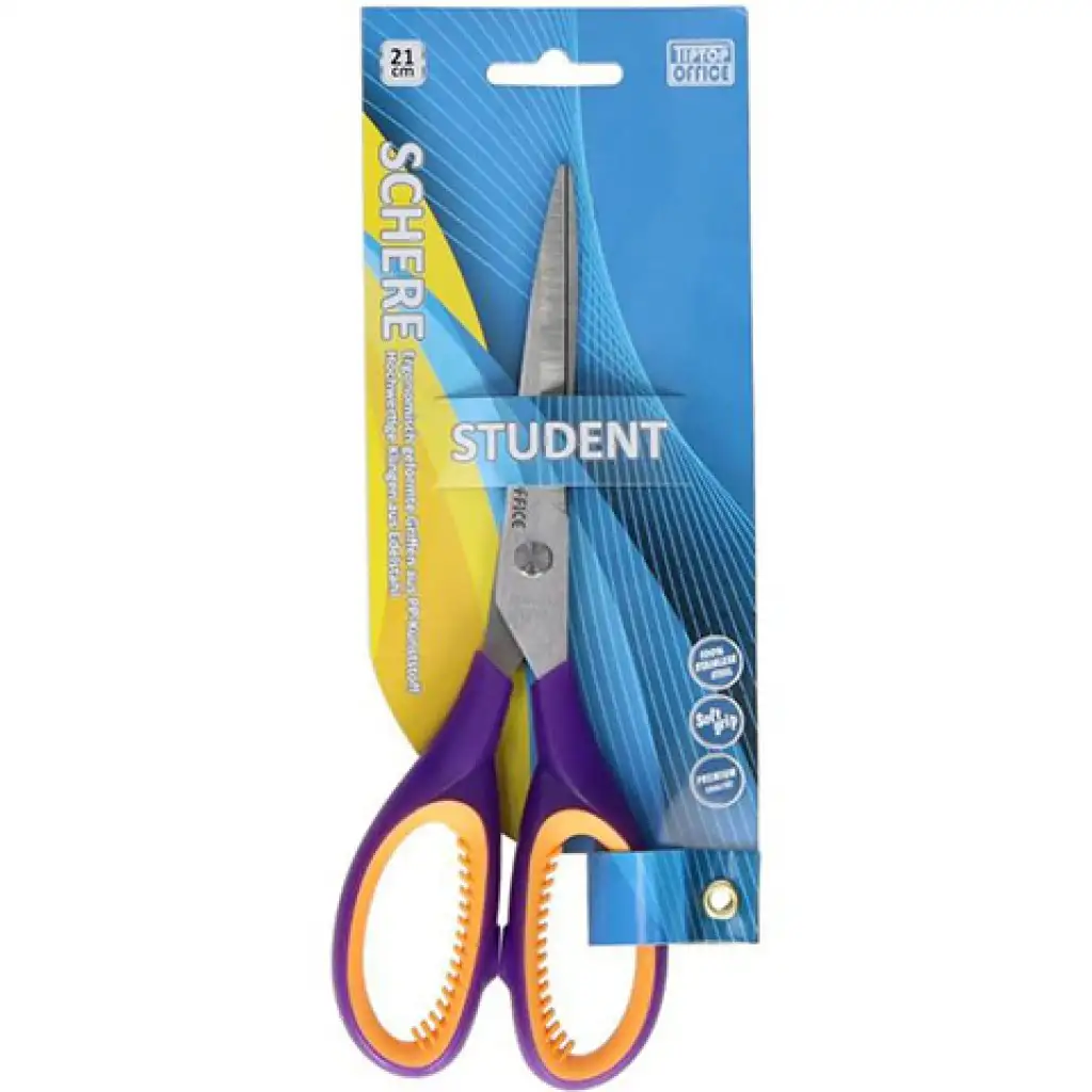 Spirit: Soft Grip student iskolai és irodai olló 21cm-es rozsdamentes pengével többféle színben 1db kép 2