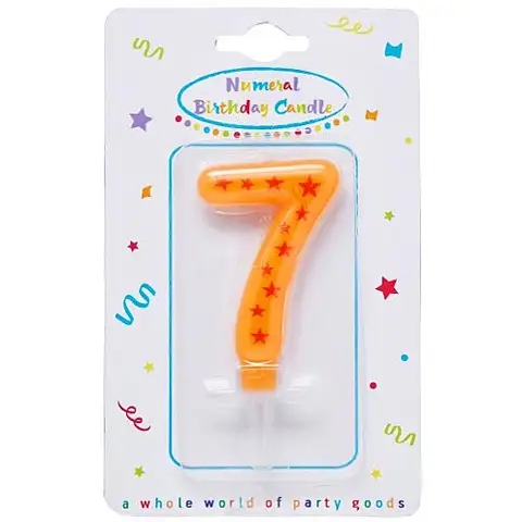 Csillagos számgyertya 7-es