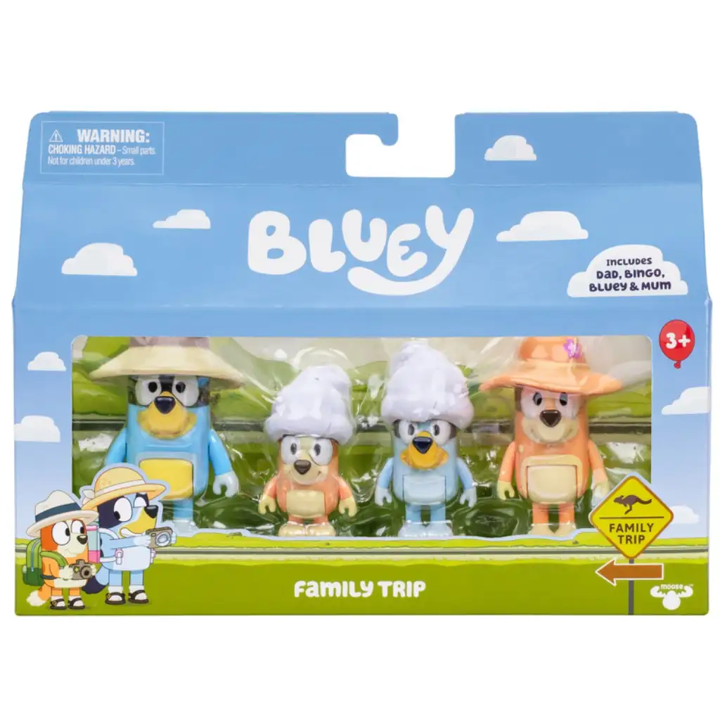 Bluey: Családi utazás 4db-os figura szett