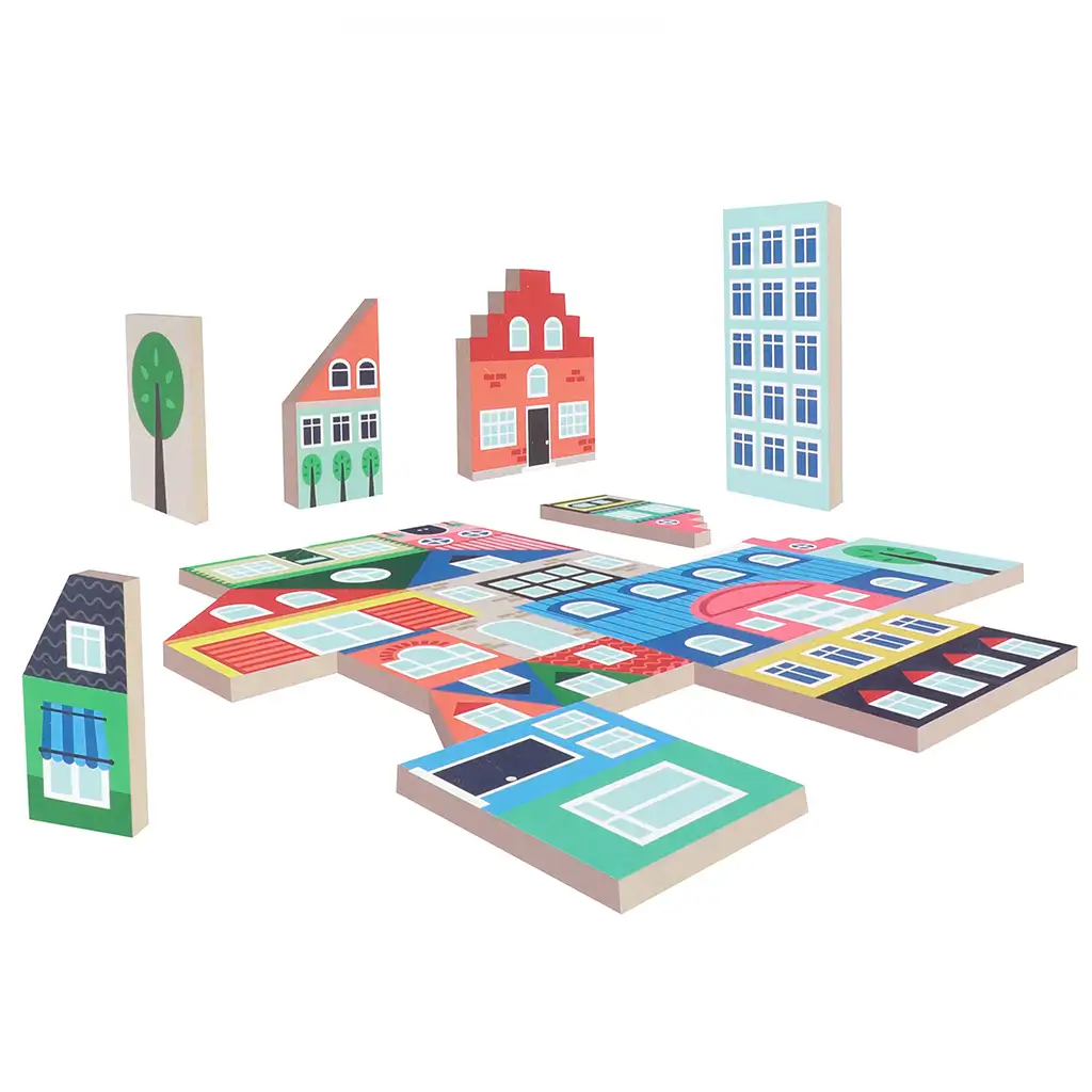 Building Blocks: Város - Fa építőkocka szett kép 3