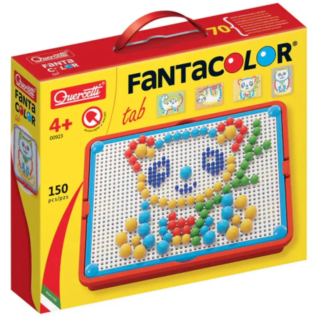 Quercetti: Színes pötyi készlet állatos 150db-os