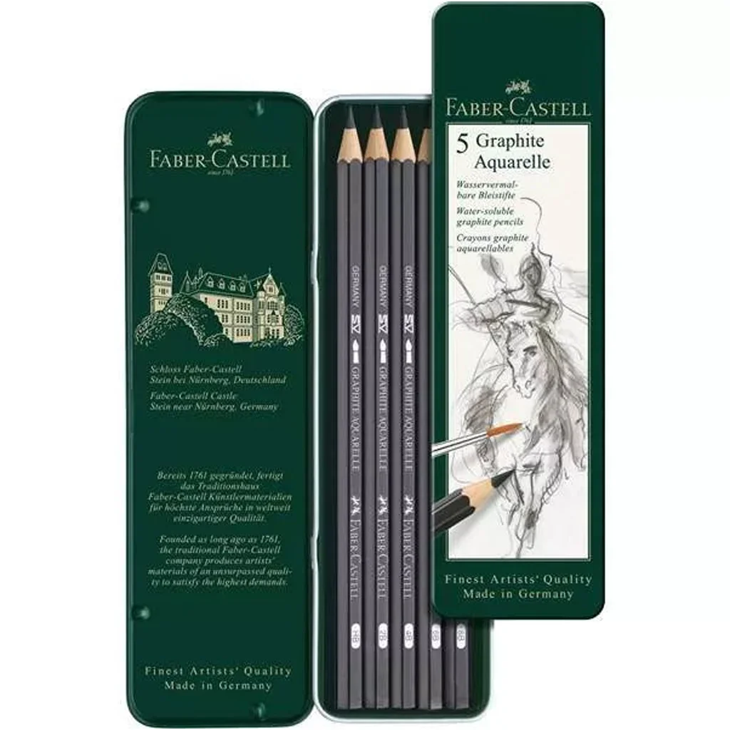 Faber-Castell: Akvarell grafitceruza készlet fém dobozban 5db-os kép 2