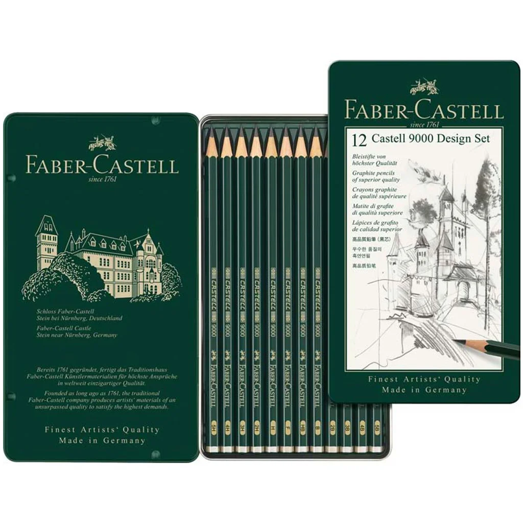 Faber-Castell: 9000 Design grafitceruza szett fém dobozban 12db-os