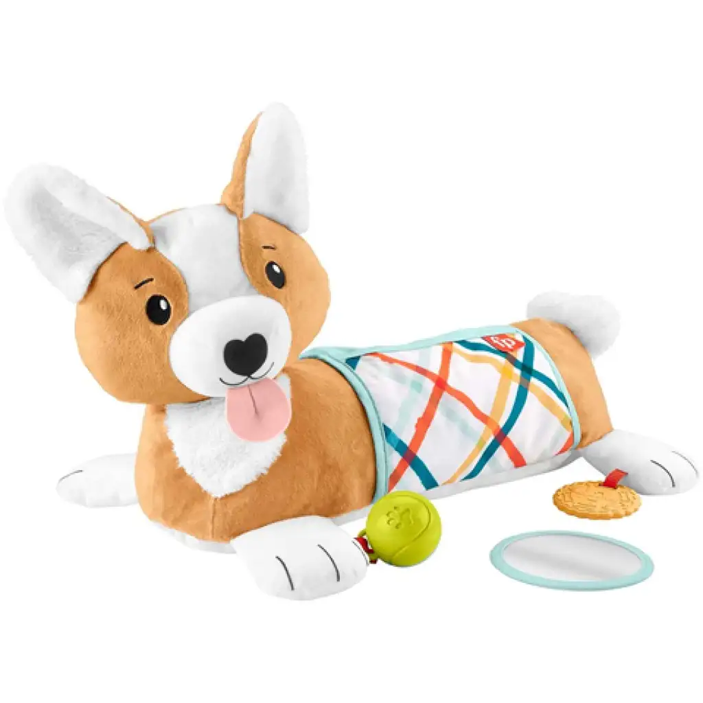 Fisher-Price: Corgie Puppy Nőj velem pocakpárna csörgővel, rágókával és tükörrel - Mattel kép 5