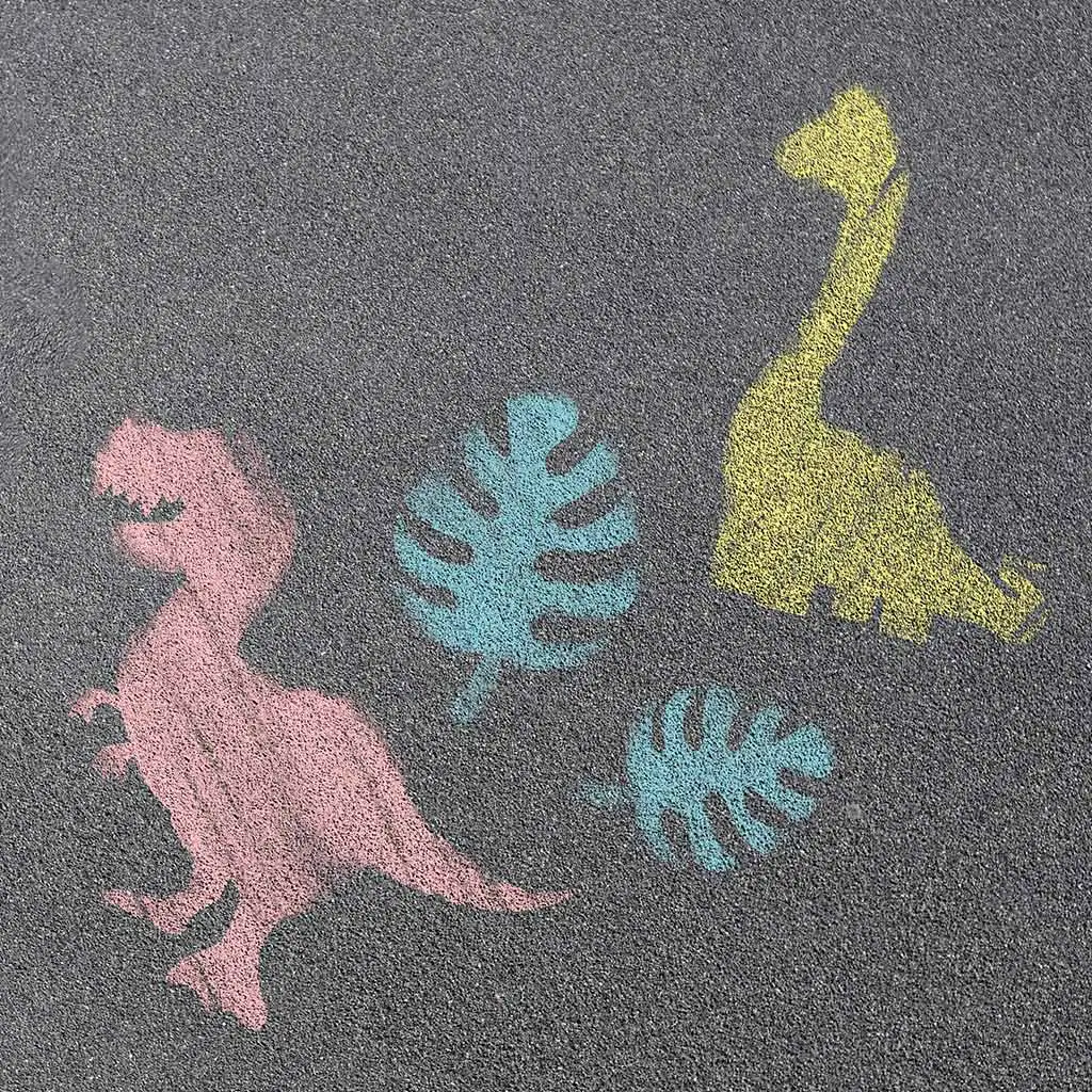 World of Dinosaur: Aszfaltkréta szett dinoszauruszos sablonnal kép 2