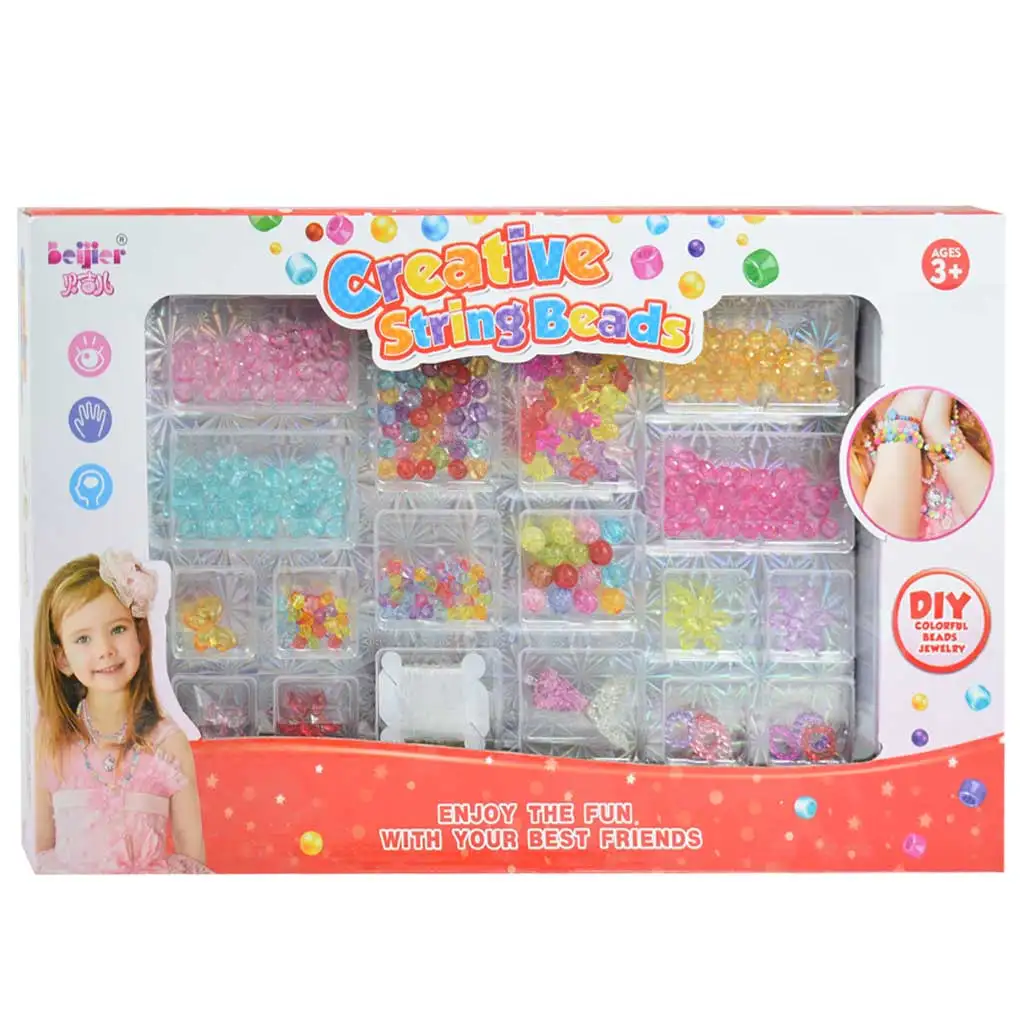 Creative StringBeads: Ékszerkészítő gyöngy szett 200+ átlátszó színes gyöngyökkel