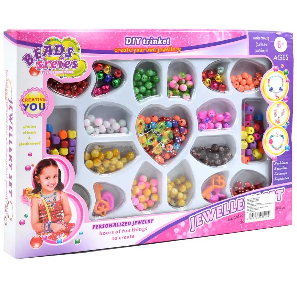 Beads Series: Ékszerkészítő szett gyöngyökkel és kulcsokkal 100+ gyönggyel