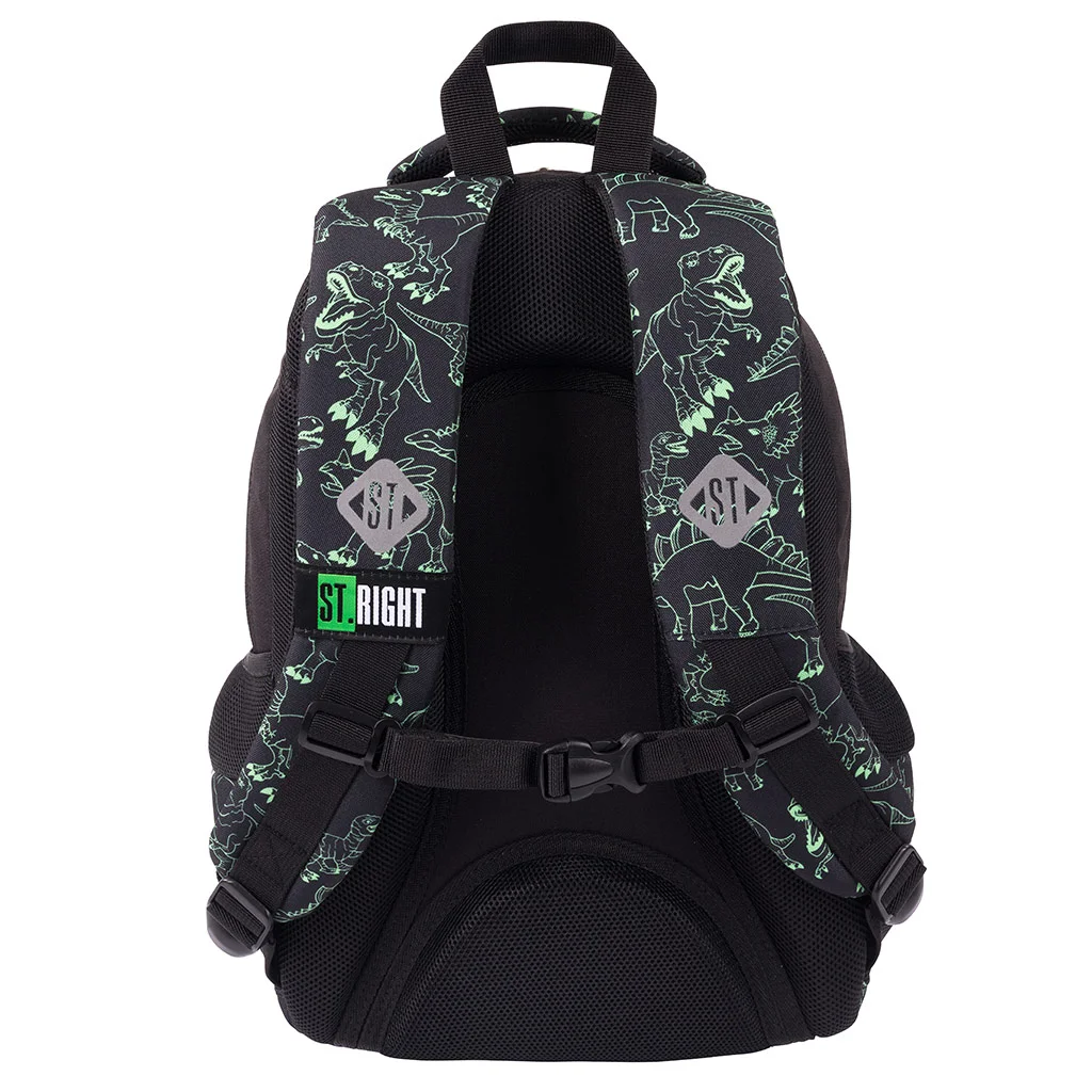 St.Right T-Rex dinoszauruszos ergonomikus iskolatáska, hátizsák BP26 39x27x17cm kép 3
