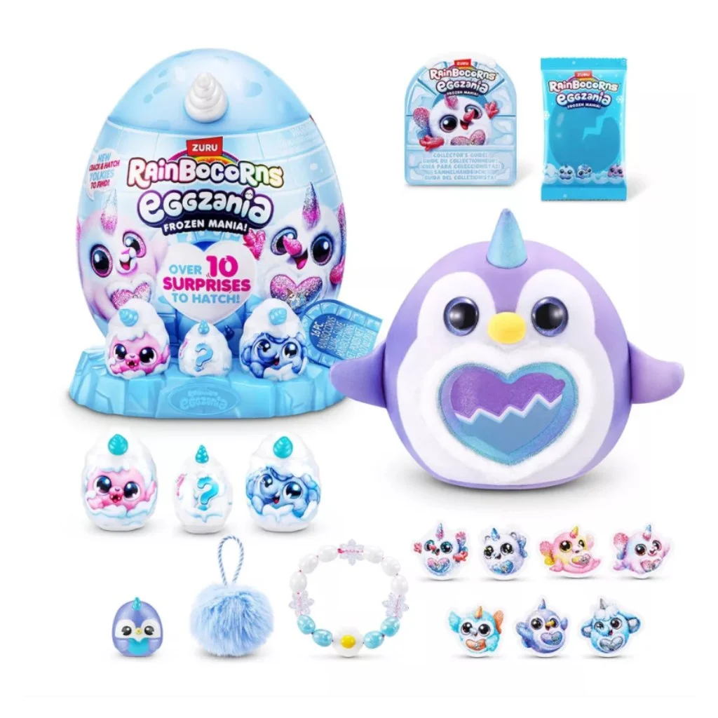 Rainbocorns Eggzania meglepetés tojás interaktív plüssel - téli barátok kép 3