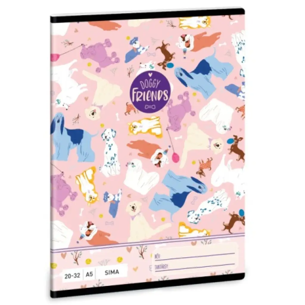 Ars Una: Doggy Friends sima füzet A/5 20-32