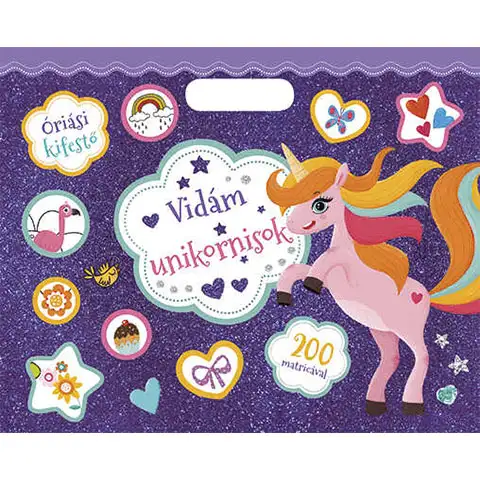 Óriás kifestő – Vidám unikornisok színező matricásfüzet