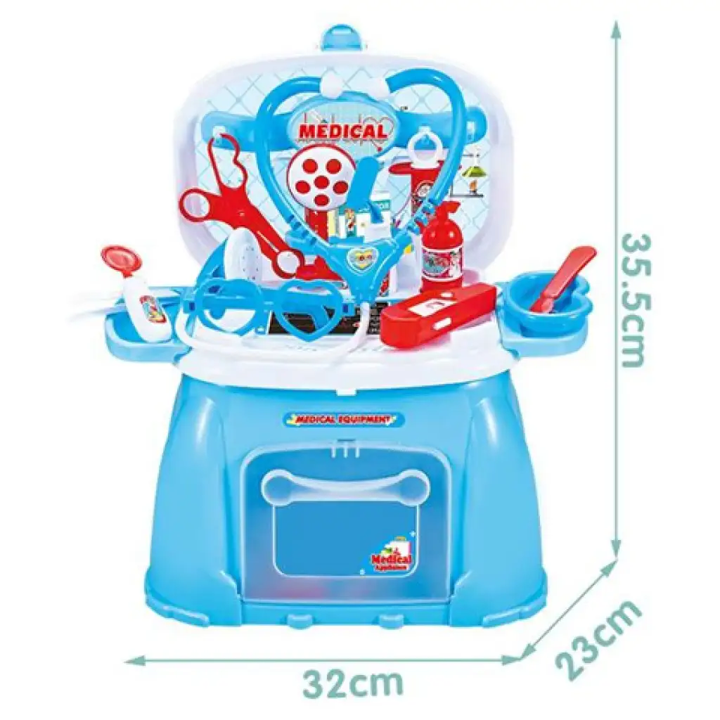 Orvosi asztal szett hordozható ülőkében 32x23x35,5cm kép 2