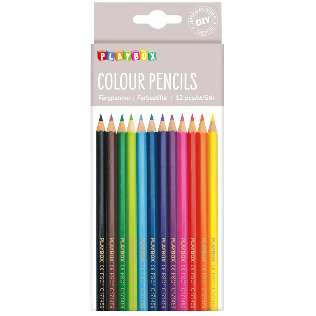 PlayBox: Vékony színes ceruza 12db-os szett
