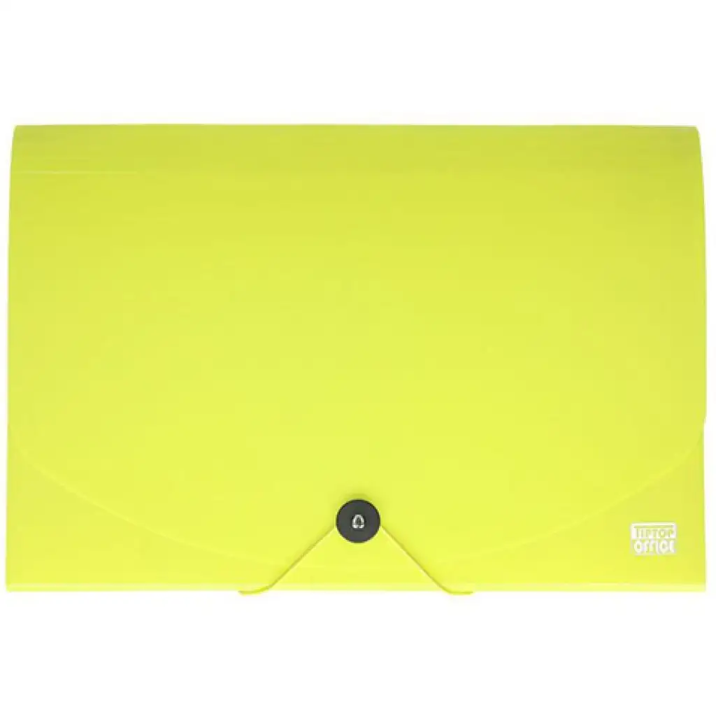 Spirit: Irattartó mappa A4 12 rekeszes neon sárga