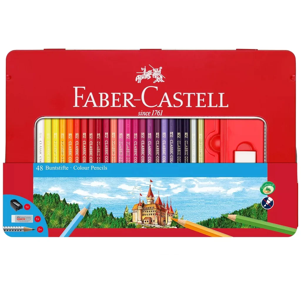 Faber-Castell: Színes ceruza szett fém dobozban 48db-os