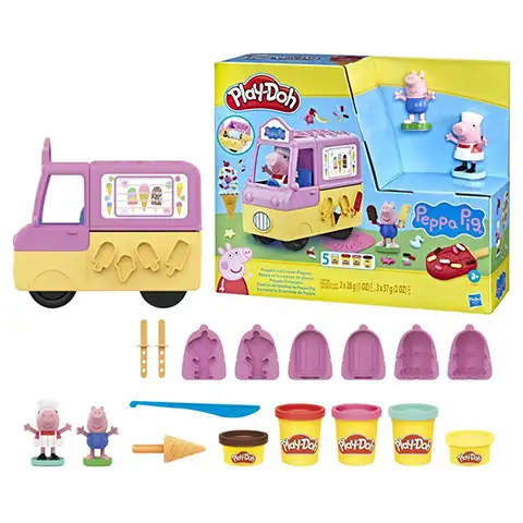 Play-Doh: Peppa Malac fagylalt készítő szett kiegészítőkkel 227g - Hasbro kép 2