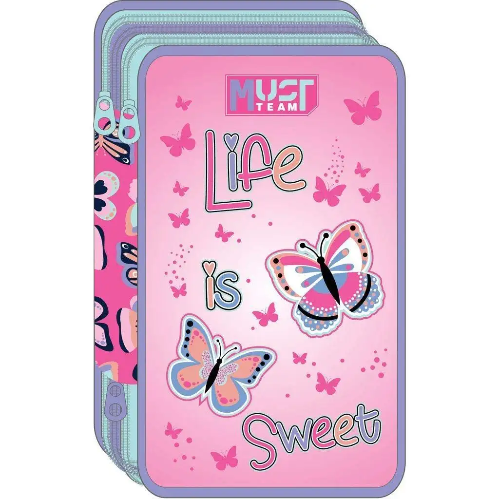 Luna: Life is Sweet pillangós 3 szintes töltött tolltartó