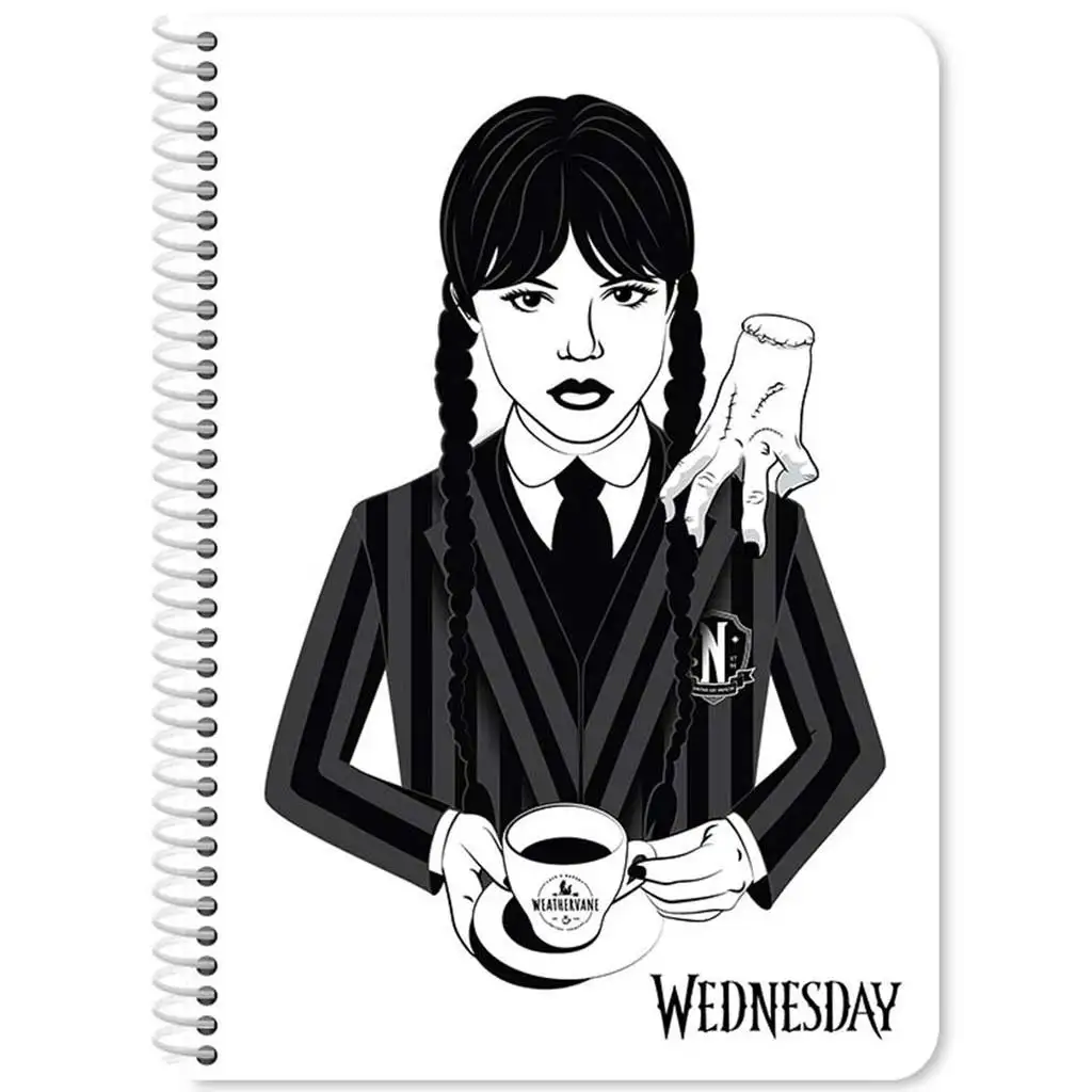 Wednesday vonalas spirálfüzet 60 lapos 17x25cm kétféle változatban 1db kép 3