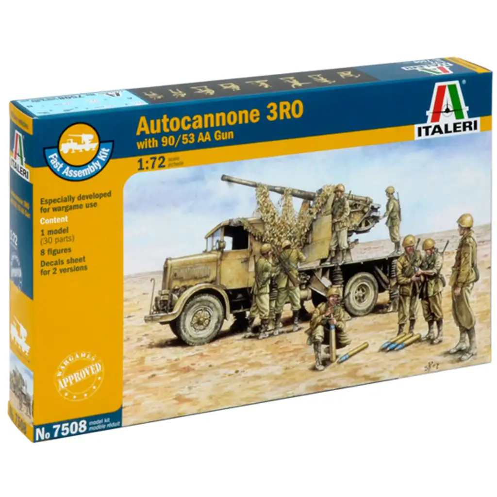 Italeri 1/72 Autocannone 3RO légvédelmi löveg 8db figurával makett szett