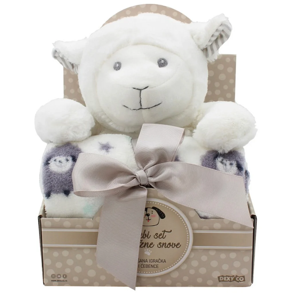 SweetDreams: Takaró és plüss bárány fehér színben