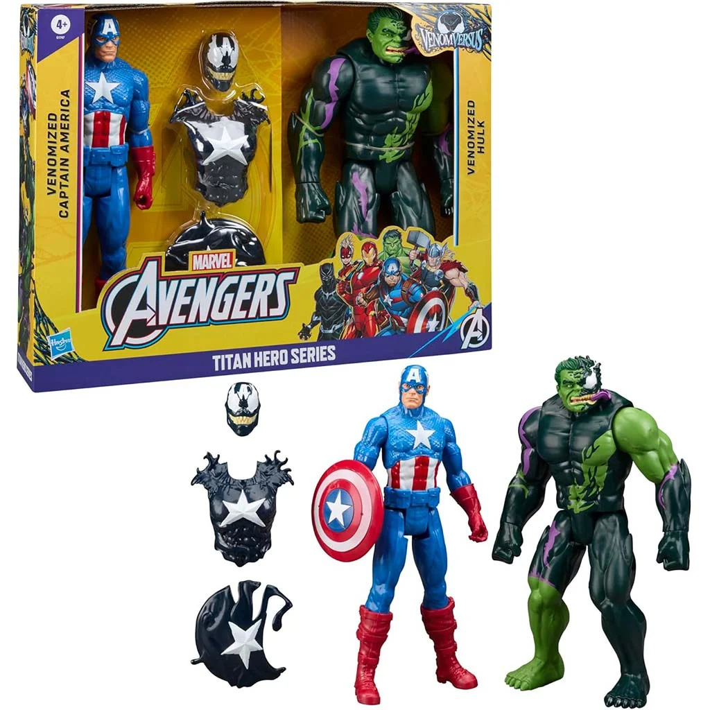 Marvel Bosszúállók: VenomVersus Titan Hero Series Venomized Amerika Kapitánya vs Venomized Hulk - Hasbro kép 2