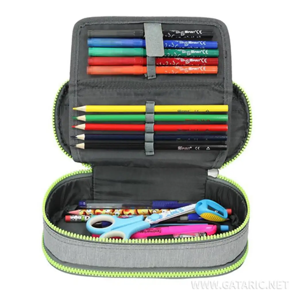 Spirit: Világos szürke színű ovális emeletes tolltartó 23x10cm kép 3