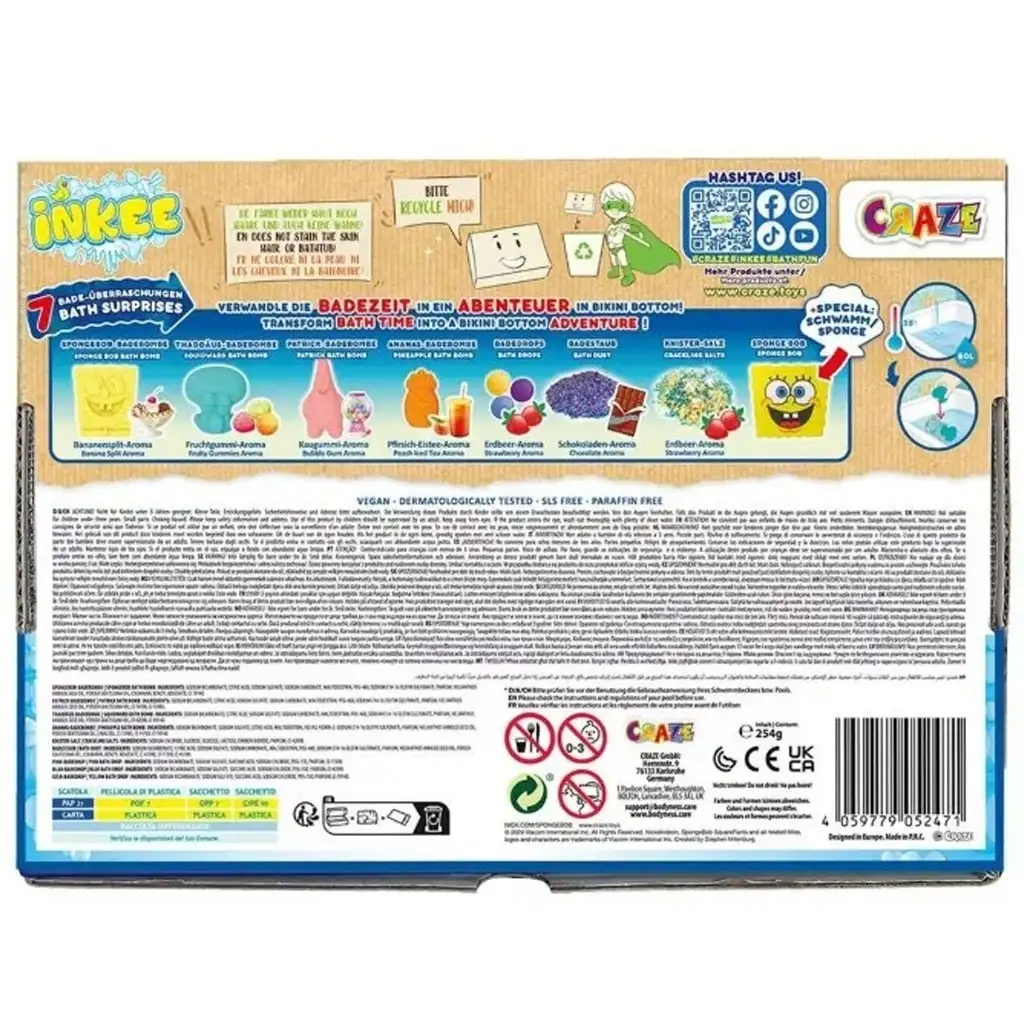 Craze: Inkee Spongyabob kockanadrág nagy vegán fürdőszett kép 4