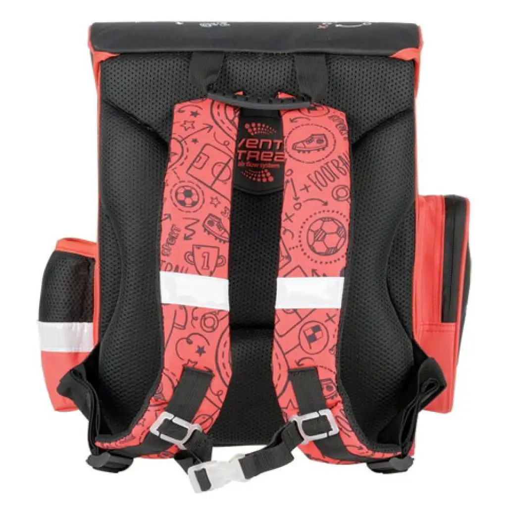 Football fekete-piros ergonomikus iskolatáska, hátizsák 36x27x14cm - Bambino kép 3