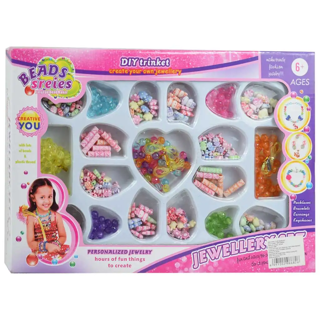 Beads Series: Ékszerkészítő szett 200+ színes gyöngyökkel vegyes színekben és formákban