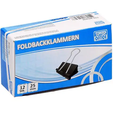 Spirit: Szárnyas fém iratcsipesz 25mm-es 12db-os csomagban