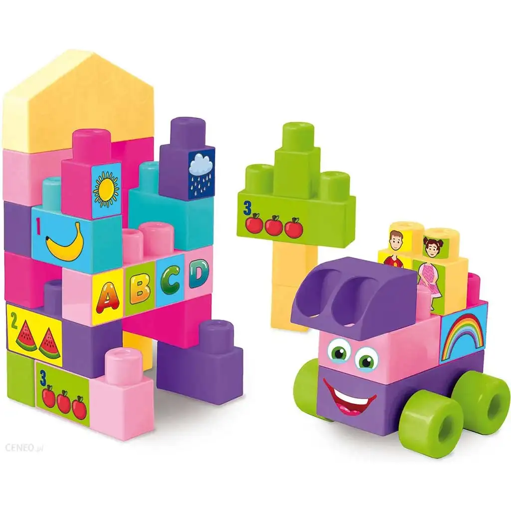 Nagy építőkocka szett rózsaszín elemekkel 26db-os - Wader kép 2