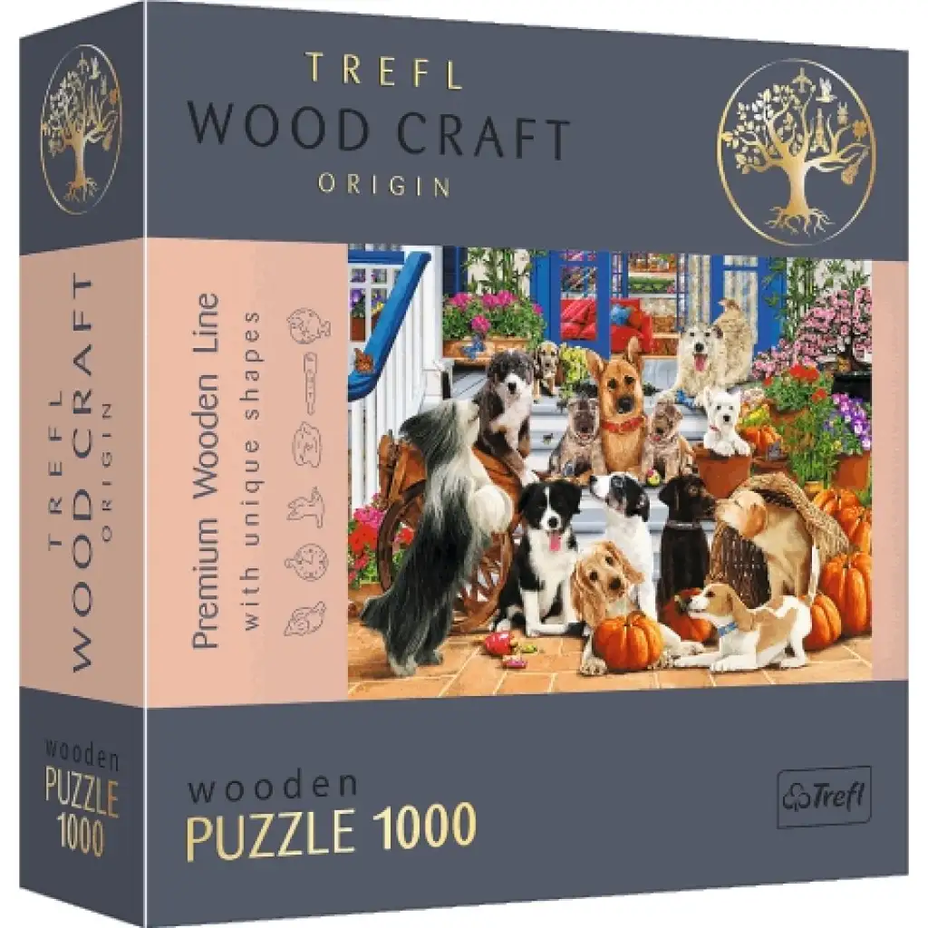 Wood Craft: Kutya barátság 1000db-os prémium fa puzzle - Trefl