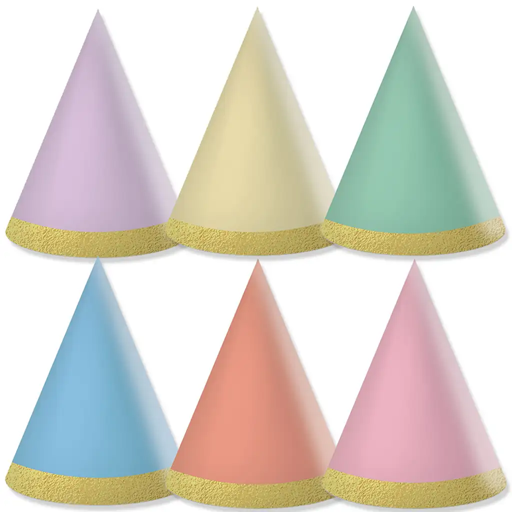 Pasztell színű mini party kalap 6db-os szett