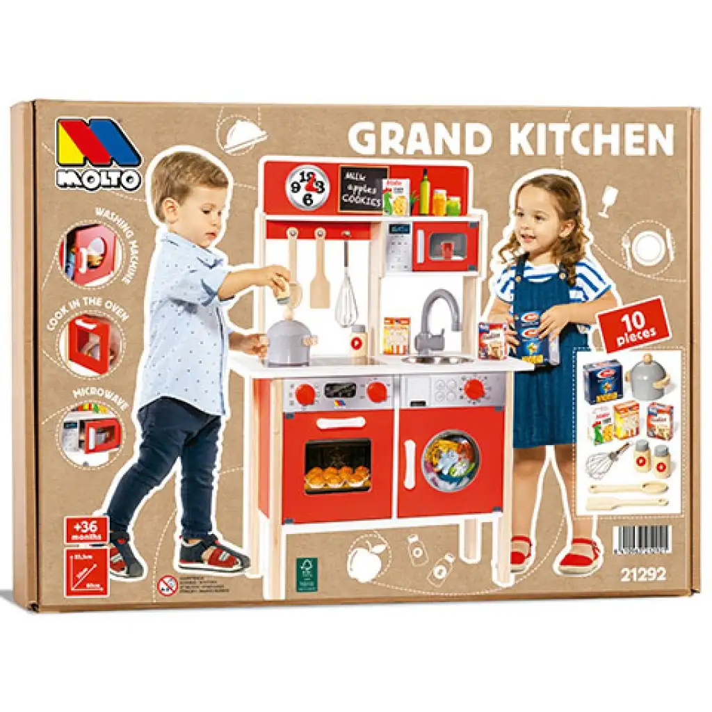 Molto: Nature Nagy játékkonyha fa játékszett 10db kiegészítővel