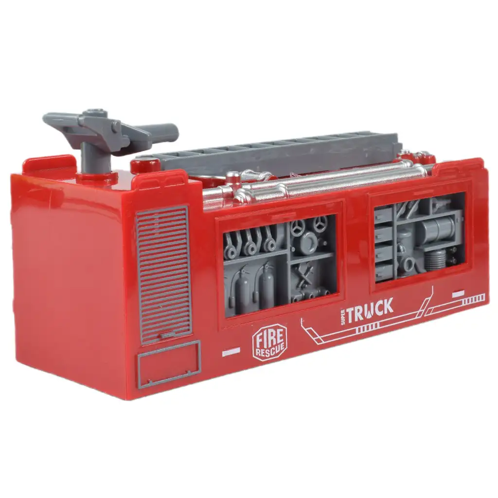 City Truck: Átalakítható lendkerekes tűzoltósági teherautó jelzőtáblákkal 19cm kép 4