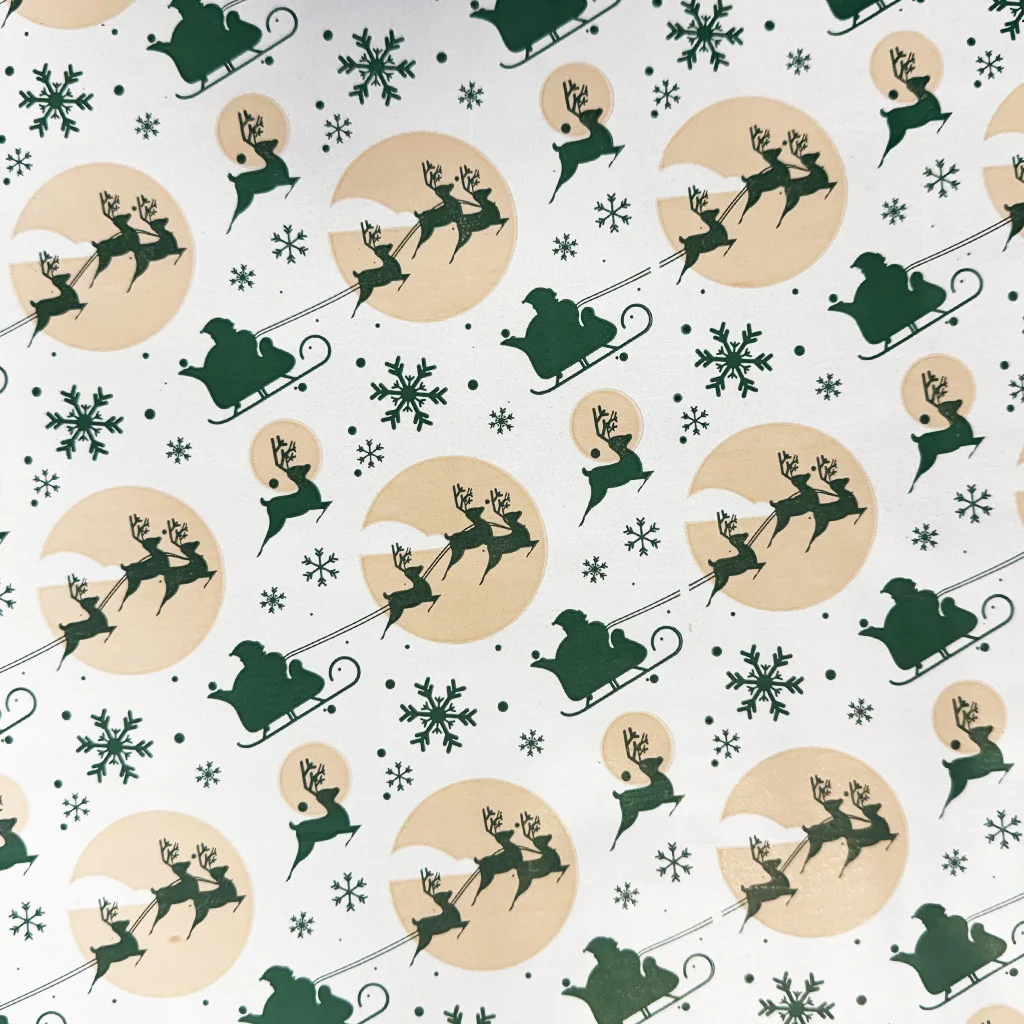 Mikulás és rénszarvas csomagolópapír 200x70cm