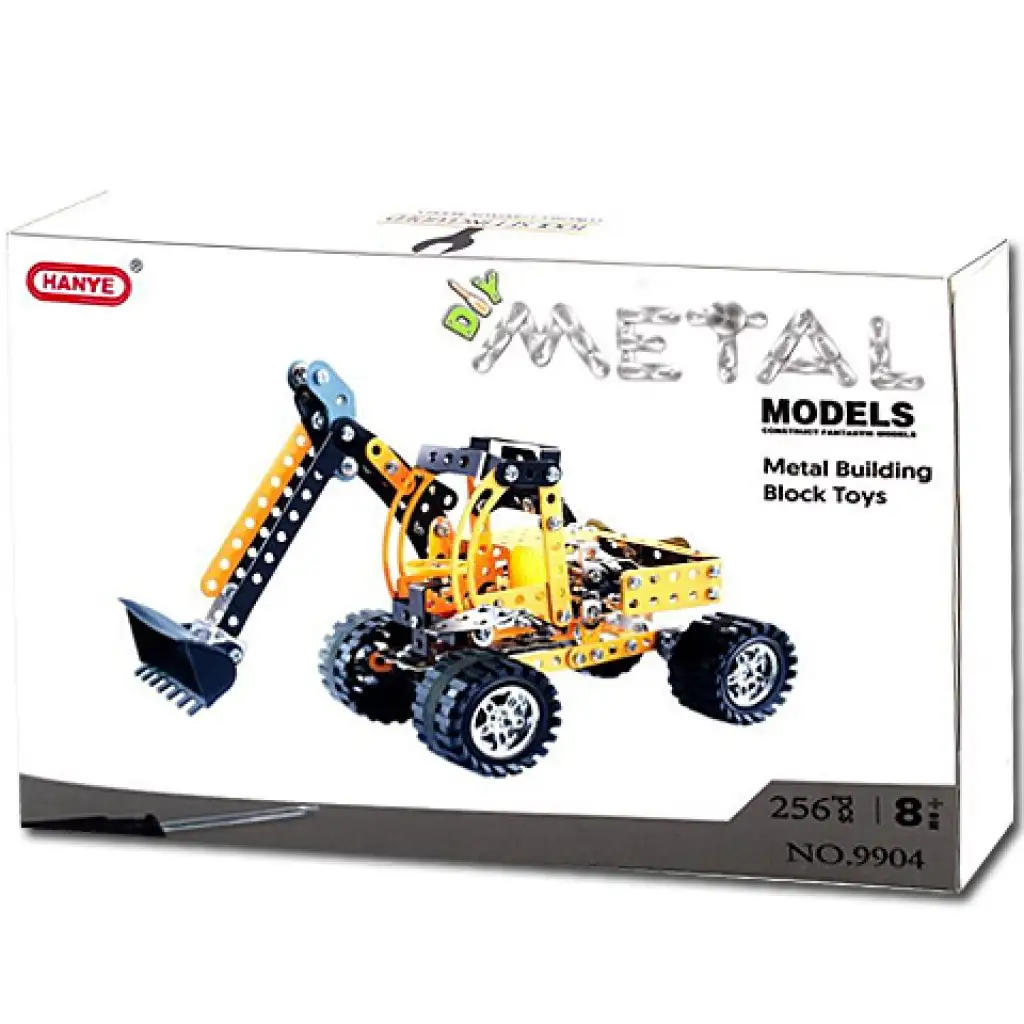 Munkagép fém építőjáték szett 256db-os