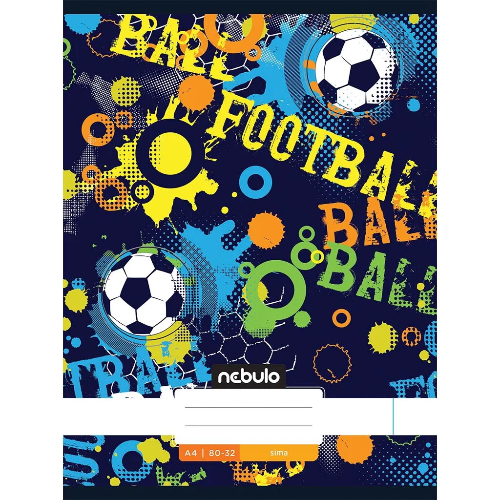 Nebulo: Tűzött sima Football labda mintás füzet 80-32 A/4