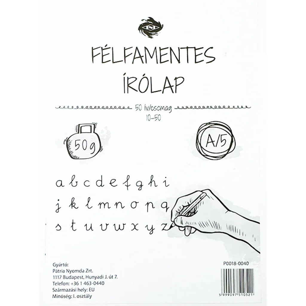 Félfamentes írólap 10-50 A/5 50db-os csomag