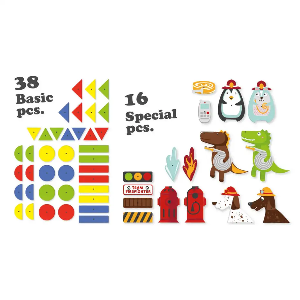 LENA: Kalapálós parafatábla játékszett - Tűzoltóság kép 4