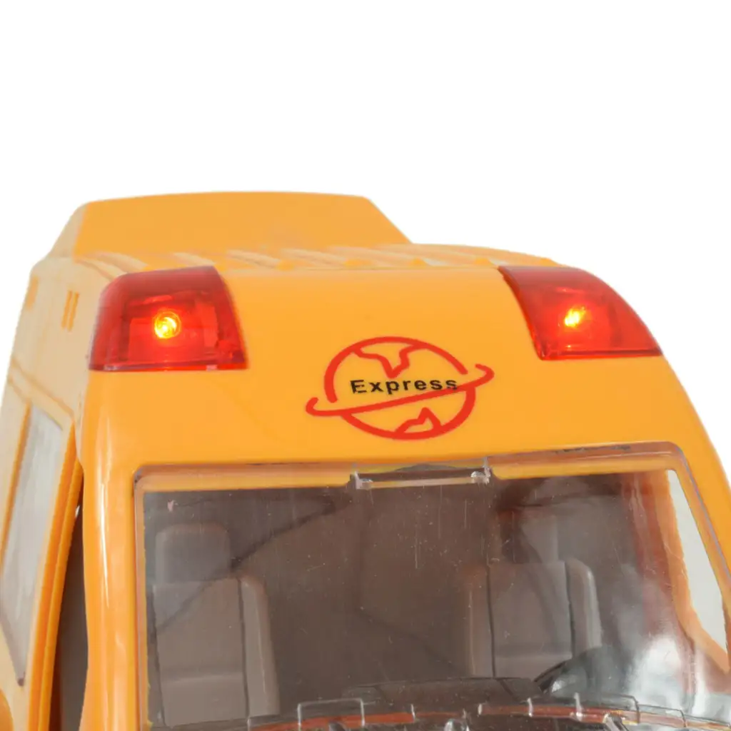 Special Car: Sárga express futárautó fénnyel és hanggal, lendkerekes funkcióval24cm kép 6