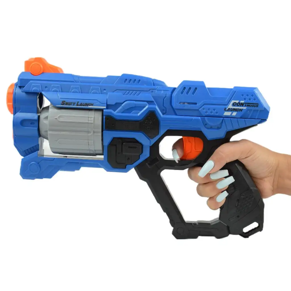 Swift Launcher: Forgótáras manuális szivacslövő fegyver töltényekkel és céltáblával 32cm kép 6