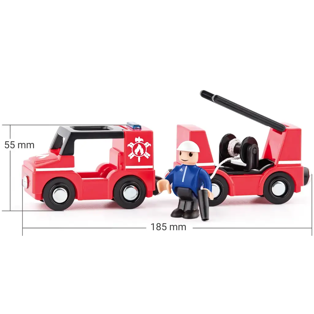 Mágneses tűzoltóautó pótkocsival - Woodyland kép 2