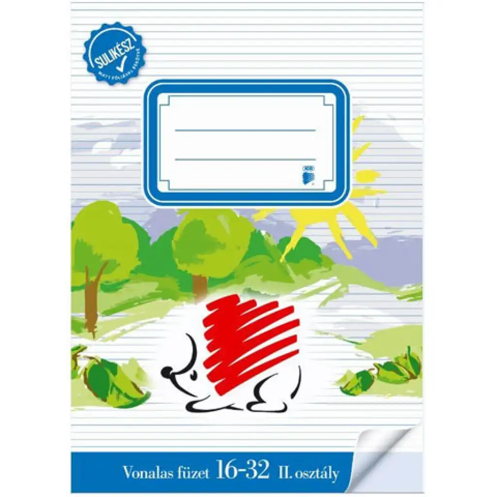 ICO: SÜNI második osztályos sulikész bekötött vonalas füzet A/5-ös 16-32-es