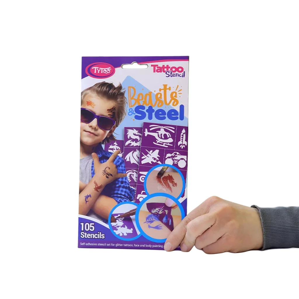 TyToo: Beasts & Steel csillámtetoválás sablon szett kép 3
