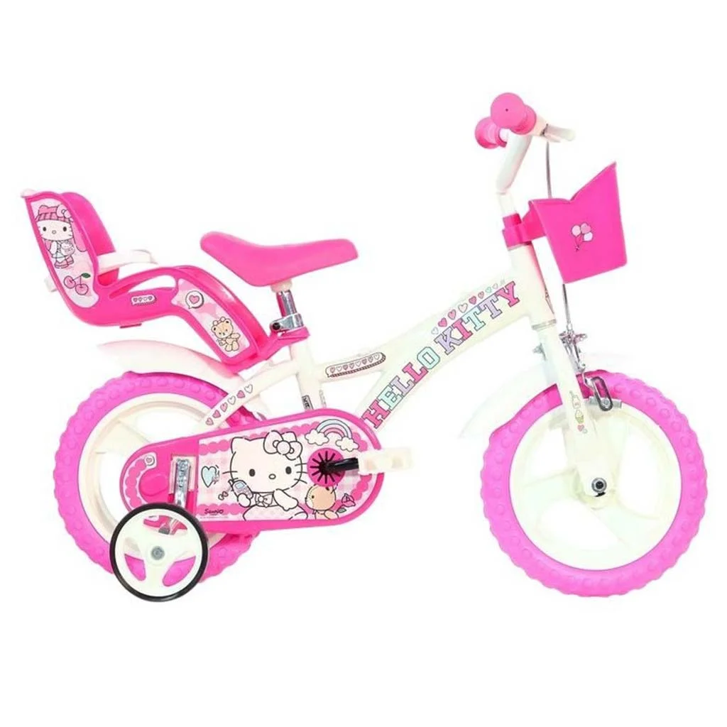 Hello Kitty rózsaszín-fehér bicikli 12-es méretben - Dino Bikes kerékpár kép 1
