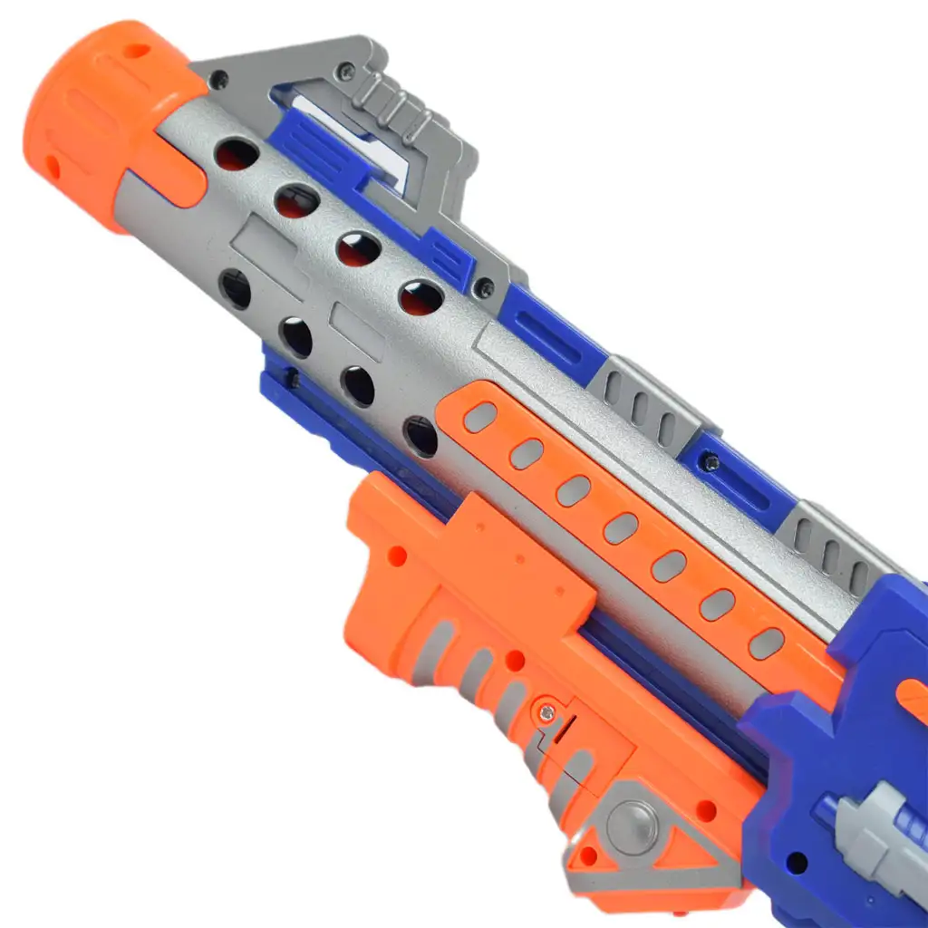 Flames Storm: Elektromos óriás szivacslövő fegyver fénnyel, forgótárral és töltényekkel 73cm kép 3