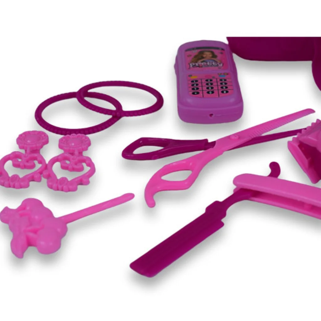 Vouge Girl: 12 részes szépség szett fodrász kellékekkel, telefonnal és fülbevalóval kép 6