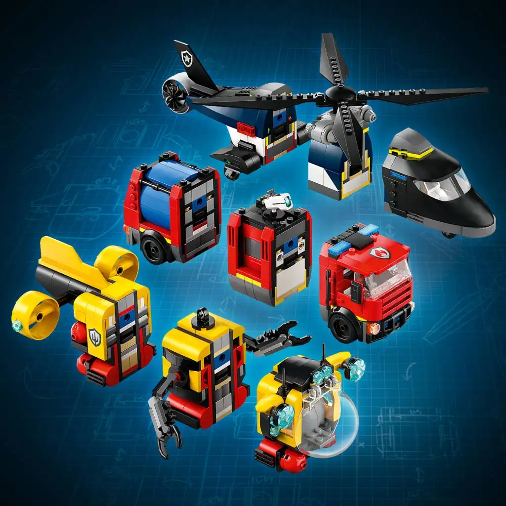 LEGO® City: Helikopter, tűzoltóautó és tengeralattjáró egy csomagban (60462) kép 4