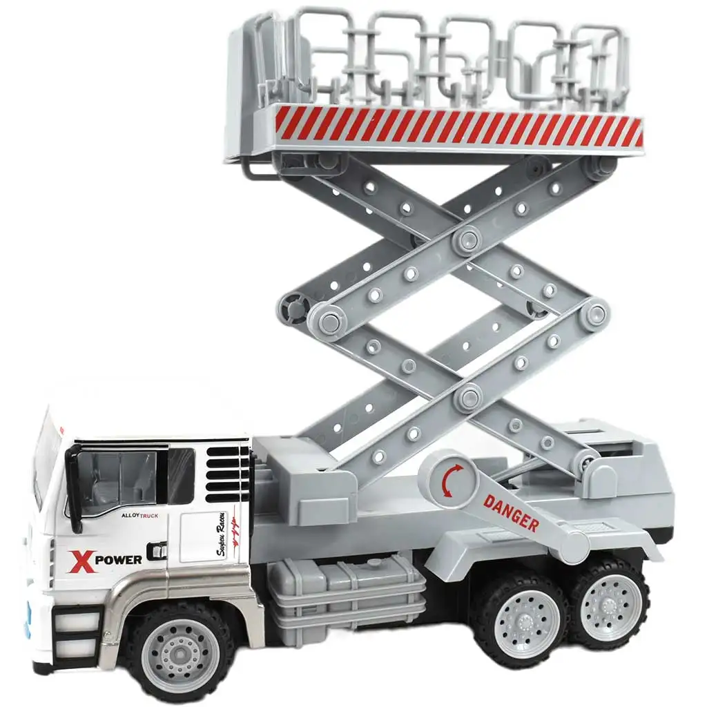 RC Távirányítós fém fülkés emelőkosaras teherautó fényeffektekkel 27MHz 1/12-es méretarány 32cm kép 3